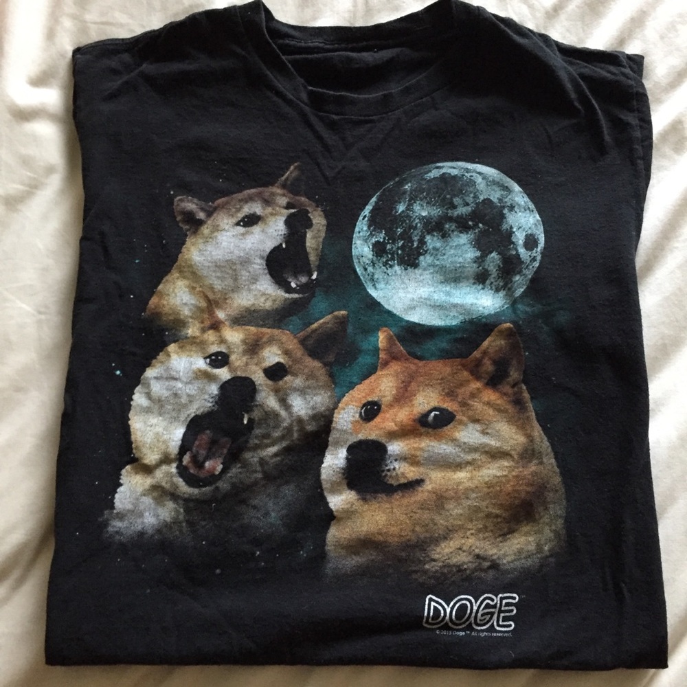 Doge Graphic Tee Large Dog Short Sleeve T shirt